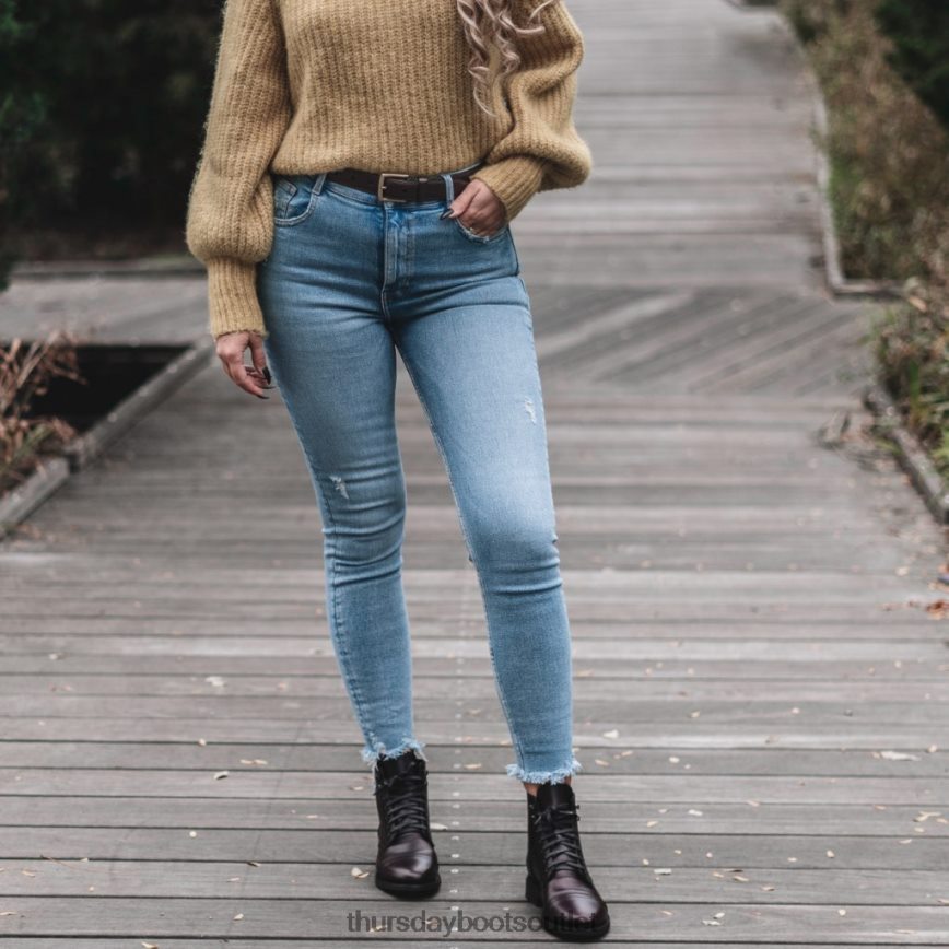 pl Thursday Boots kobiety klasyczny skórzany pasek brązowy V64N62469 Akcesoria