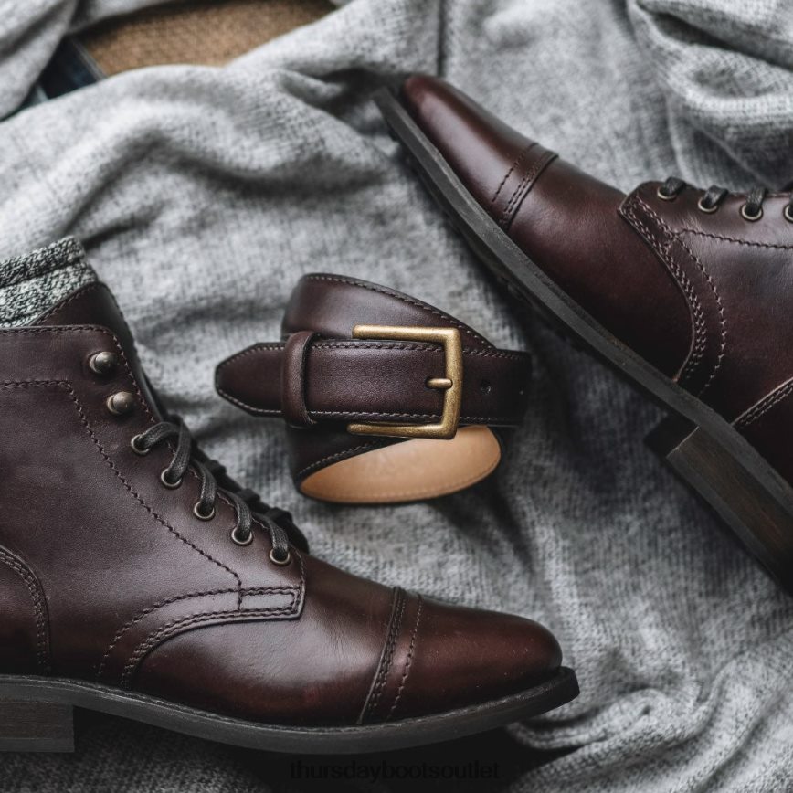 pl Thursday Boots kobiety klasyczny skórzany pasek brązowy V64N62469 Akcesoria