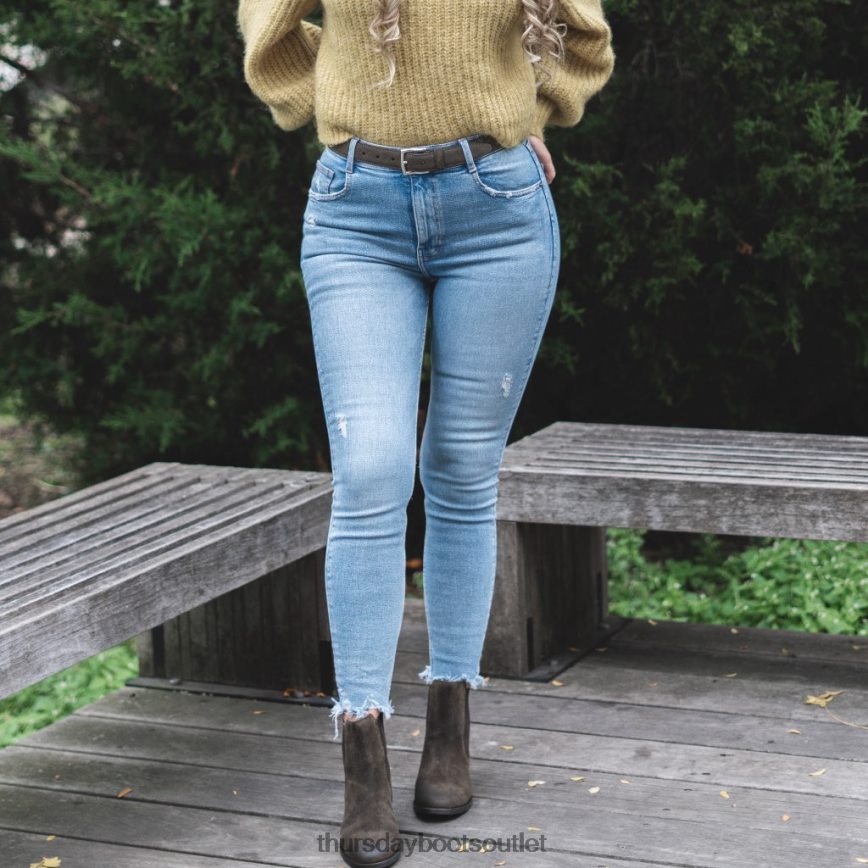 pl Thursday Boots kobiety klasyczny skórzany pasek ciemnooliwkowy zamsz V64N62470 Akcesoria