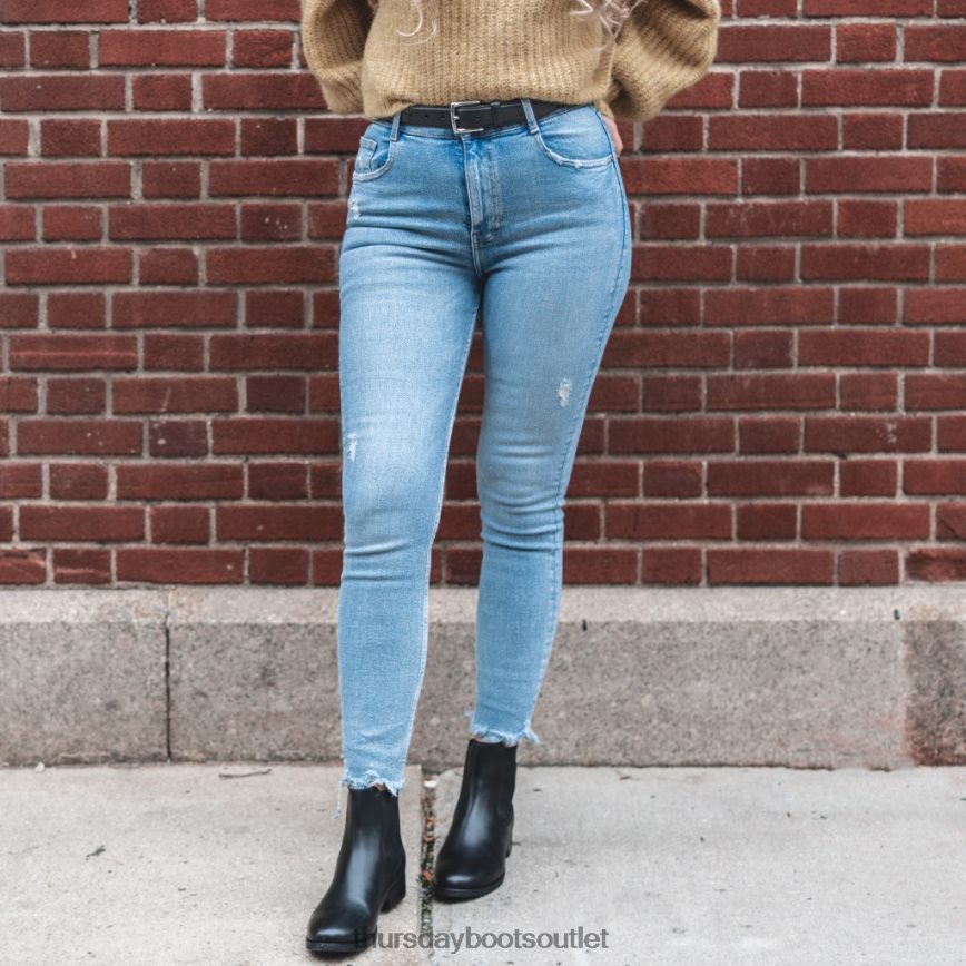pl Thursday Boots kobiety klasyczny skórzany pasek czarny V64N62468 Akcesoria