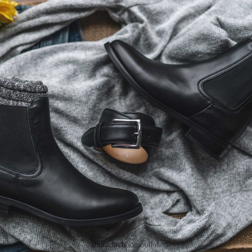 pl Thursday Boots kobiety klasyczny skórzany pasek czarny V64N62468 Akcesoria