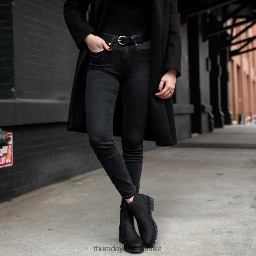 pl Thursday Boots kobiety skórzany pasek z kółkiem czarny V64N62465 Akcesoria