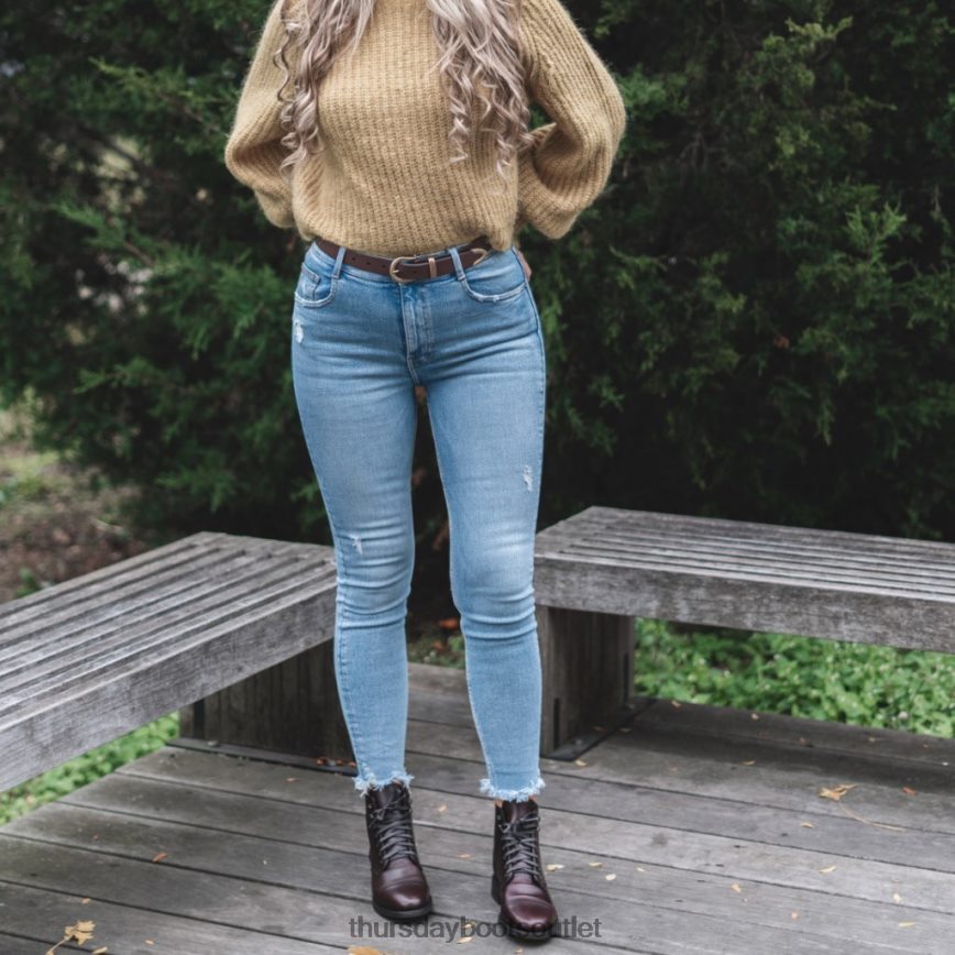 pl Thursday Boots kobiety zachodni skórzany pasek brązowy V64N62472 Akcesoria