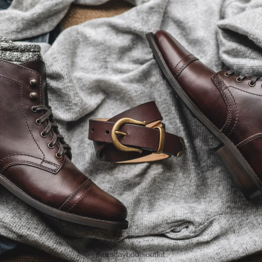 pl Thursday Boots kobiety zachodni skórzany pasek brązowy V64N62472 Akcesoria