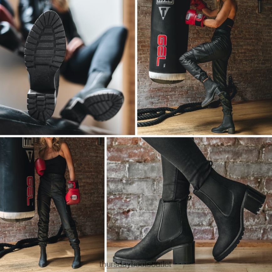 pl Thursday Boots kobiety Nokaut czarny mat V64N62342 buty