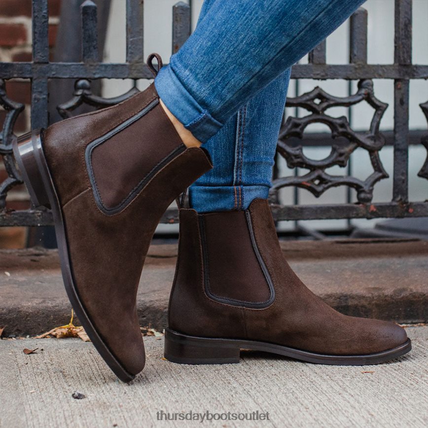 pl Thursday Boots kobiety księżna ciemnobrązowy zamsz V64N62326 buty