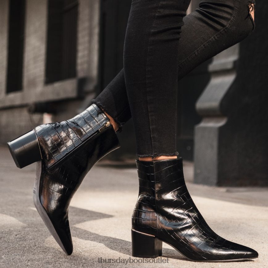 pl Thursday Boots kobiety luna czarny krokodyl V64N62414 buty