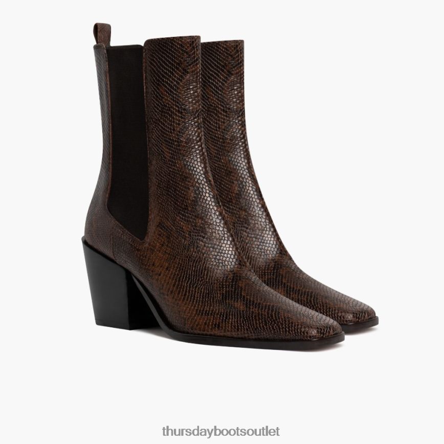pl Thursday Boots kobiety soho nadruk czekoladowego węża V64N62426 buty