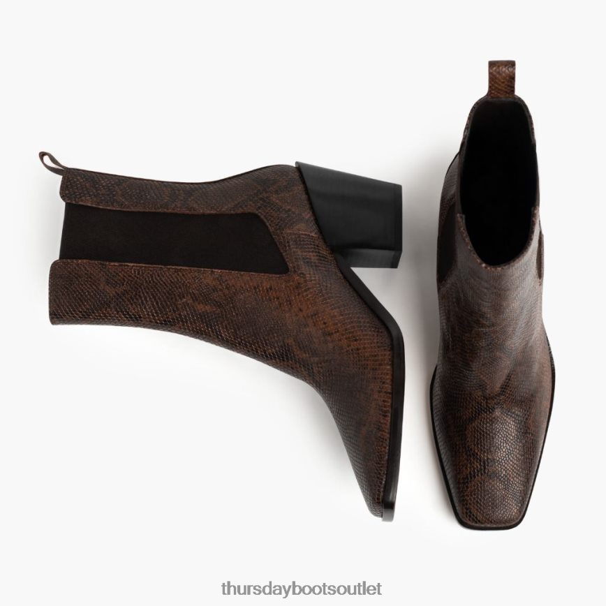 pl Thursday Boots kobiety soho nadruk czekoladowego węża V64N62426 buty
