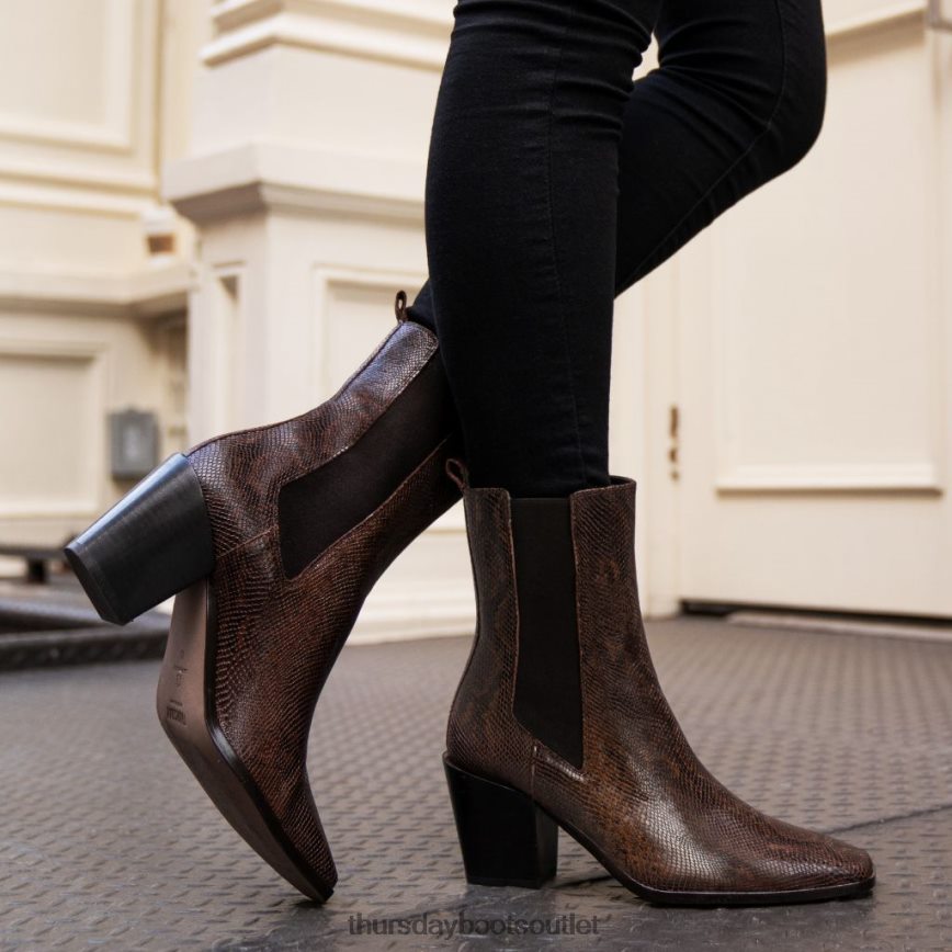pl Thursday Boots kobiety soho nadruk czekoladowego węża V64N62426 buty