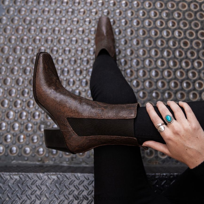 pl Thursday Boots kobiety soho nadruk czekoladowego węża V64N62426 buty