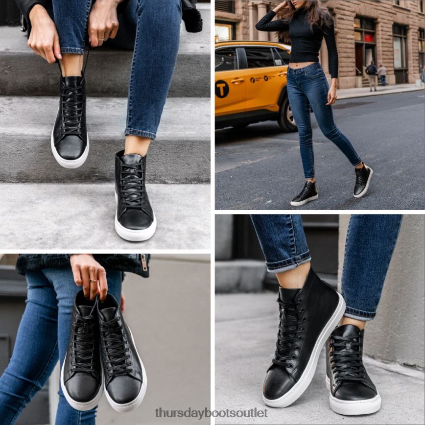 pl Thursday Boots kobiety premierowy wysoki top czarny V64N62473 buty