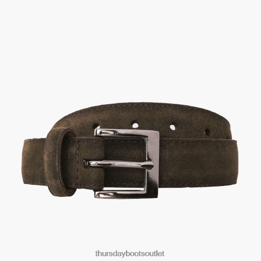 pl Thursday Boots mężczyźni klasyczny skórzany pasek ciemnooliwkowy zamsz V64N62174 Akcesoria