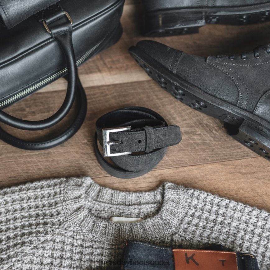 pl Thursday Boots mężczyźni klasyczny skórzany pasek szary cień V64N62173 Akcesoria