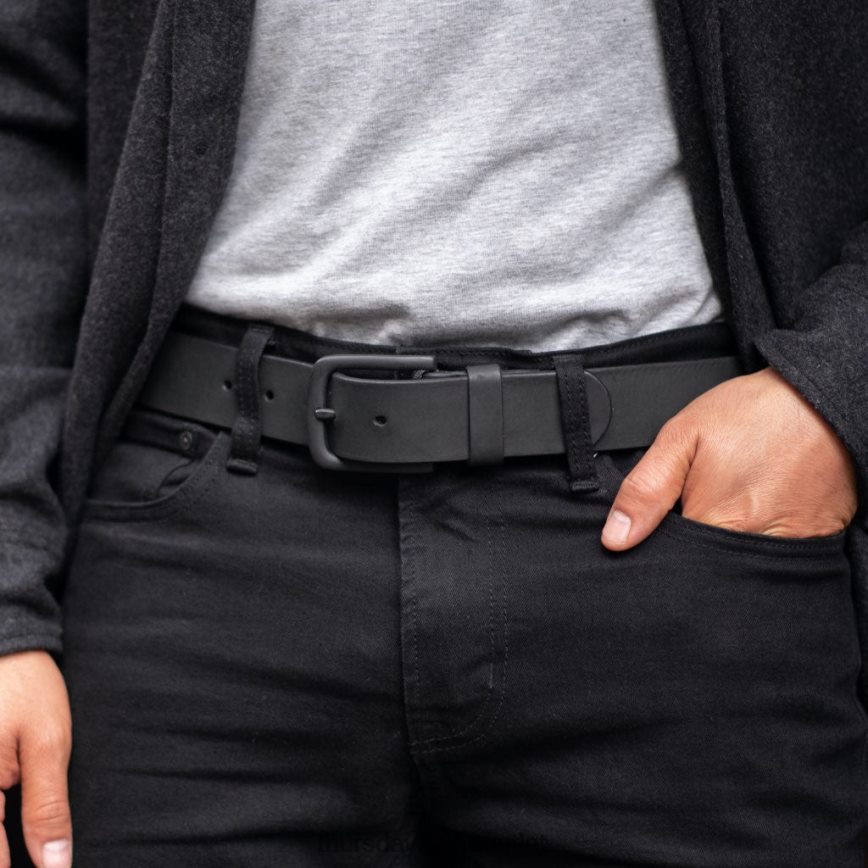 pl Thursday Boots mężczyźni zabytkowy skórzany pasek czarny mat V64N62176 Akcesoria