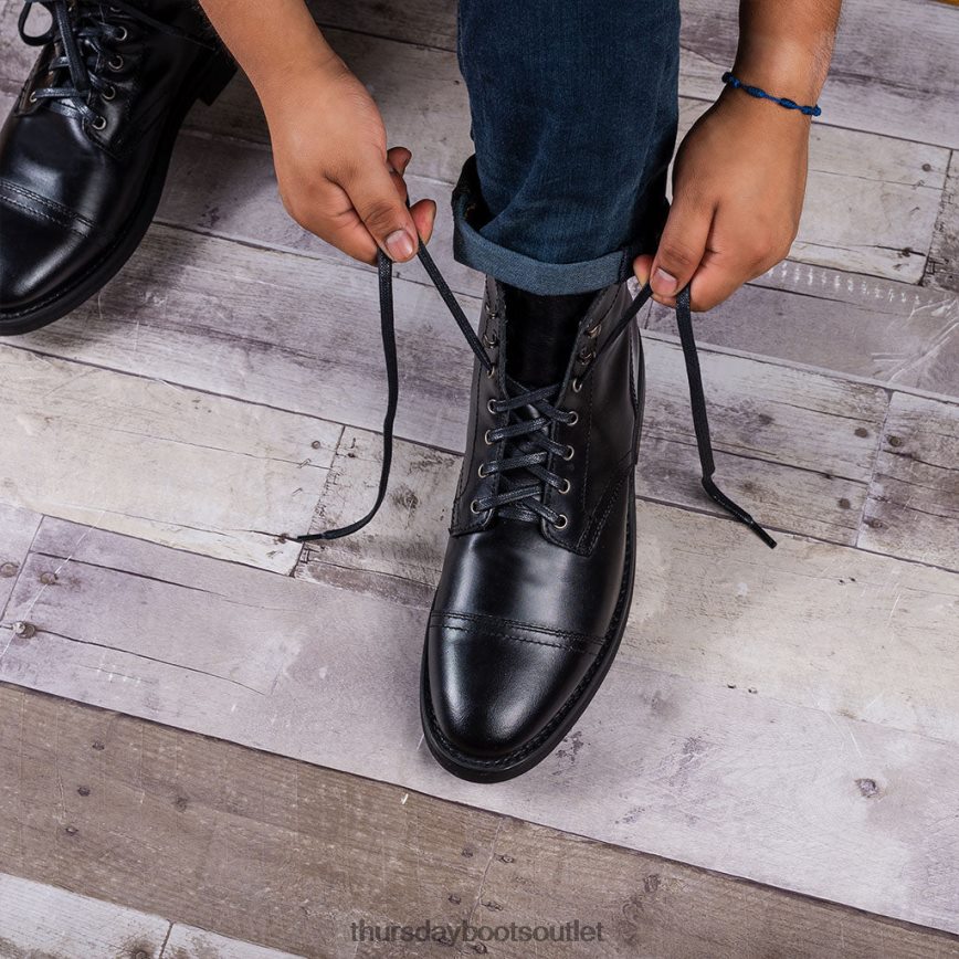 pl Thursday Boots mężczyźni płaskie woskowane bawełniane sznurówki czarny V64N62289 Akcesoria