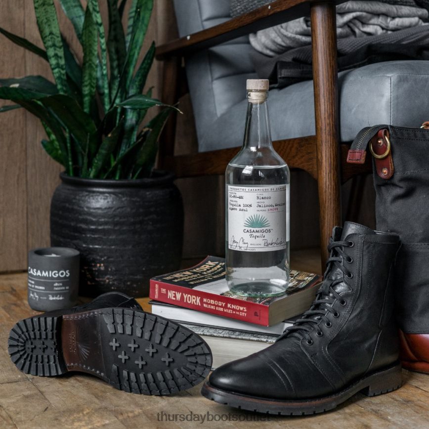 pl Thursday Boots mężczyźni casa moto czarny V64N6221 buty