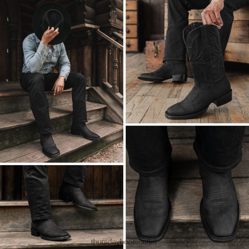 pl Thursday Boots mężczyźni desperat czarny mat V64N62102 buty