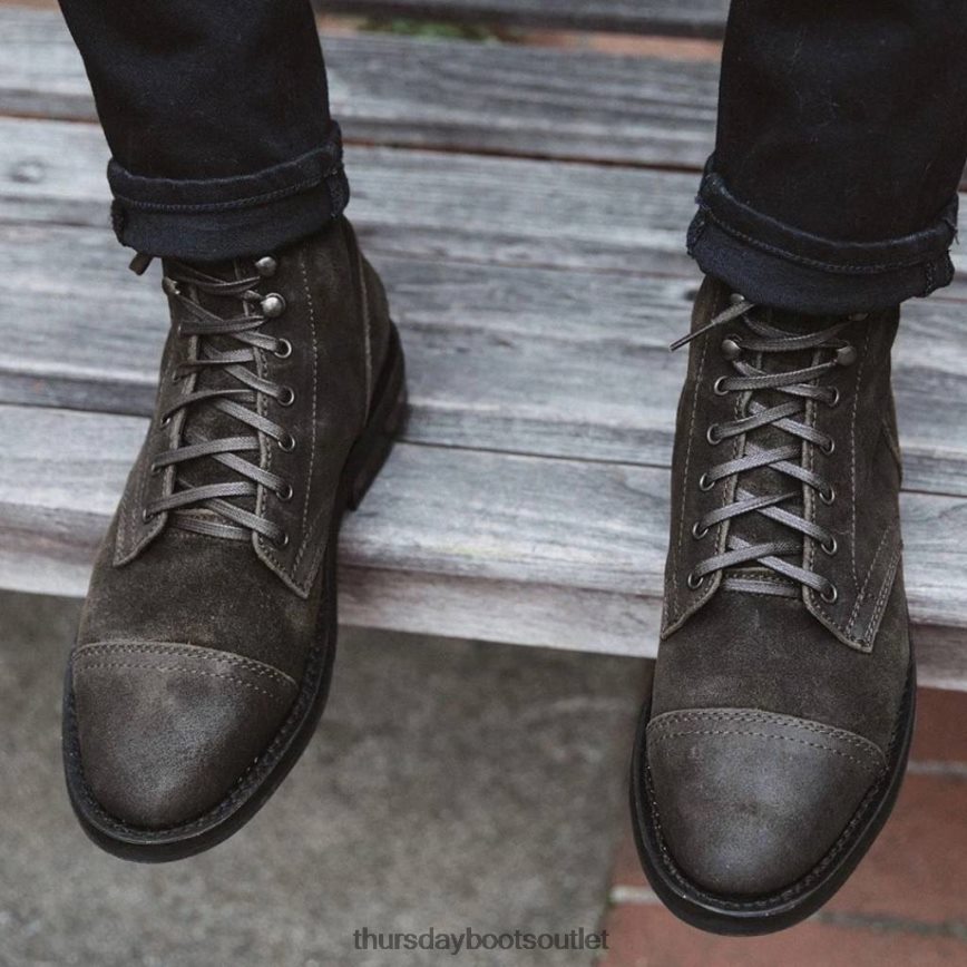 pl Thursday Boots mężczyźni kapitan ciemnooliwkowy zamsz V64N6216 buty