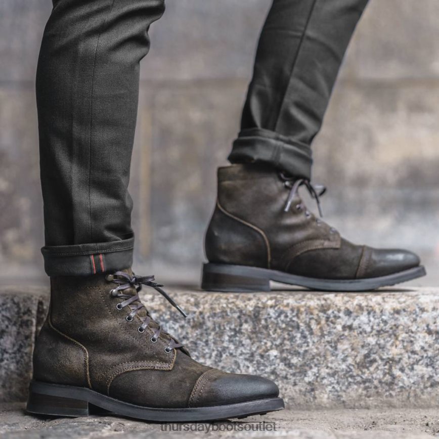 pl Thursday Boots mężczyźni kapitan ciemnooliwkowy zamsz V64N6216 buty