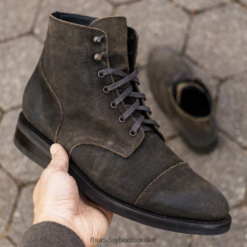 pl Thursday Boots mężczyźni kapitan ciemnooliwkowy zamsz V64N6216 buty