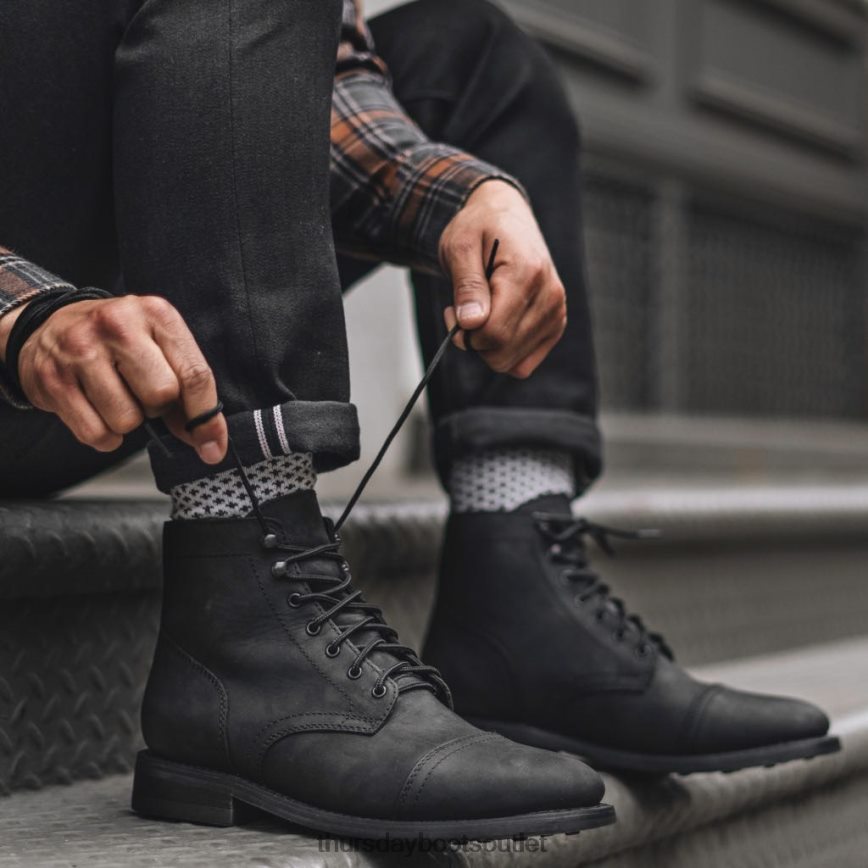 pl Thursday Boots mężczyźni kapitan czarny mat V64N622 buty