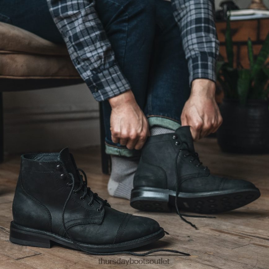 pl Thursday Boots mężczyźni kapitan czarny mat V64N622 buty
