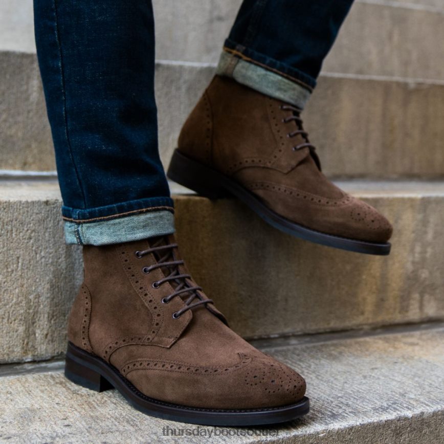 pl Thursday Boots mężczyźni końcówka skrzydła czekoladowy zamsz V64N6243 buty