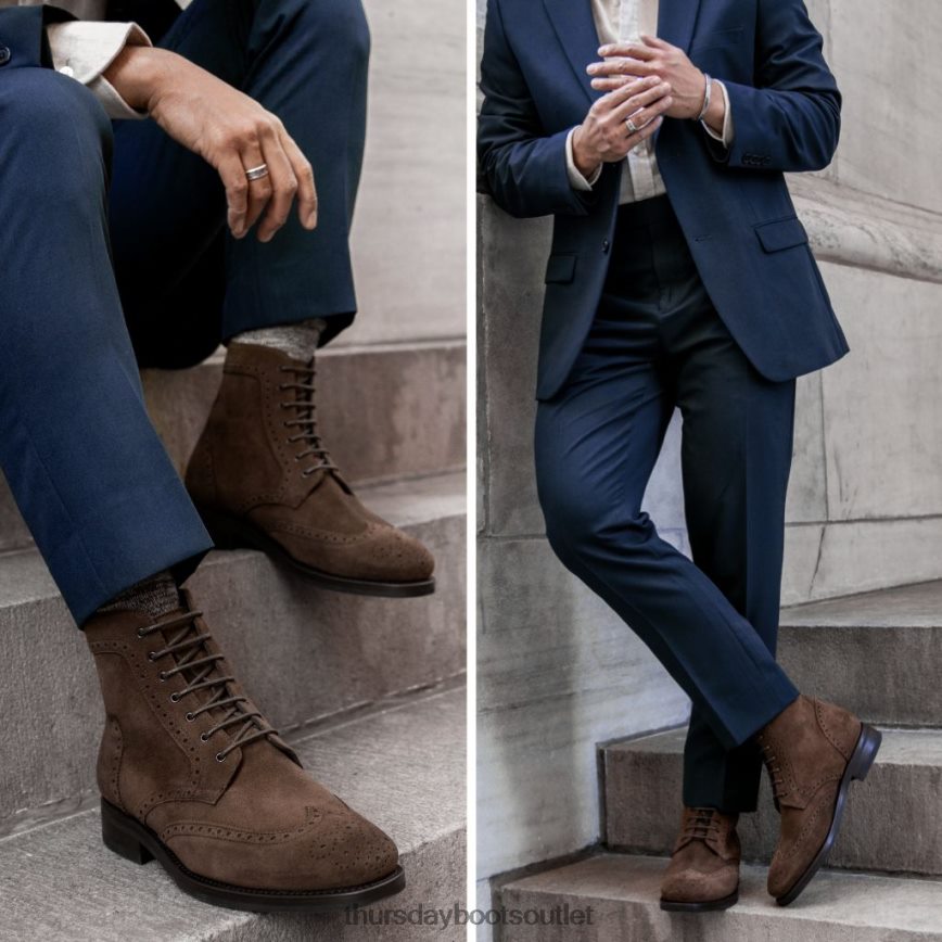 pl Thursday Boots mężczyźni końcówka skrzydła czekoladowy zamsz V64N6243 buty