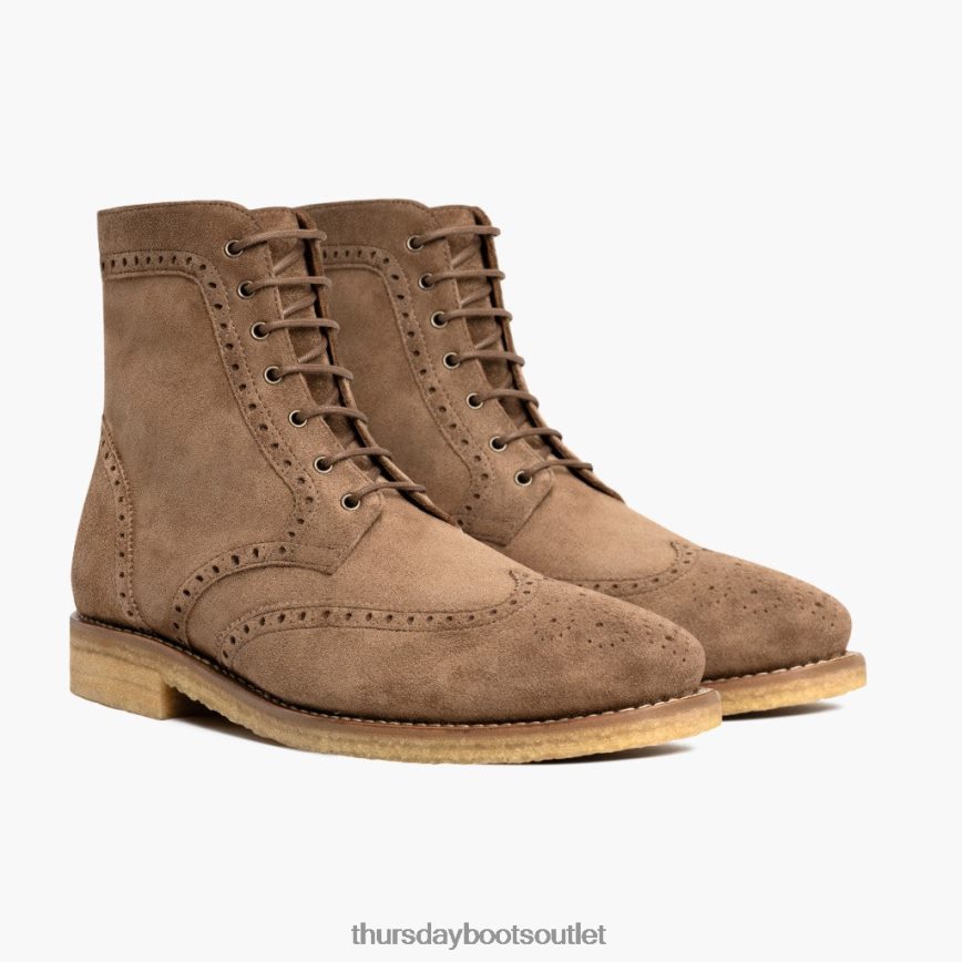 pl Thursday Boots mężczyźni końcówka skrzydła karmelowy zamsz V64N6244 buty