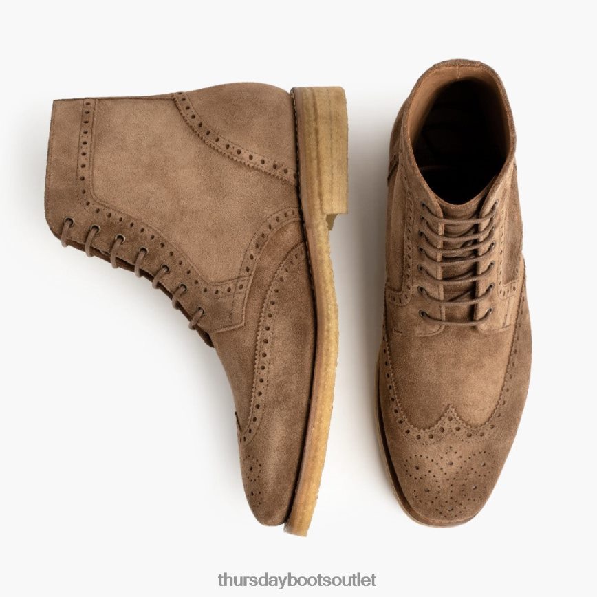 pl Thursday Boots mężczyźni końcówka skrzydła karmelowy zamsz V64N6244 buty