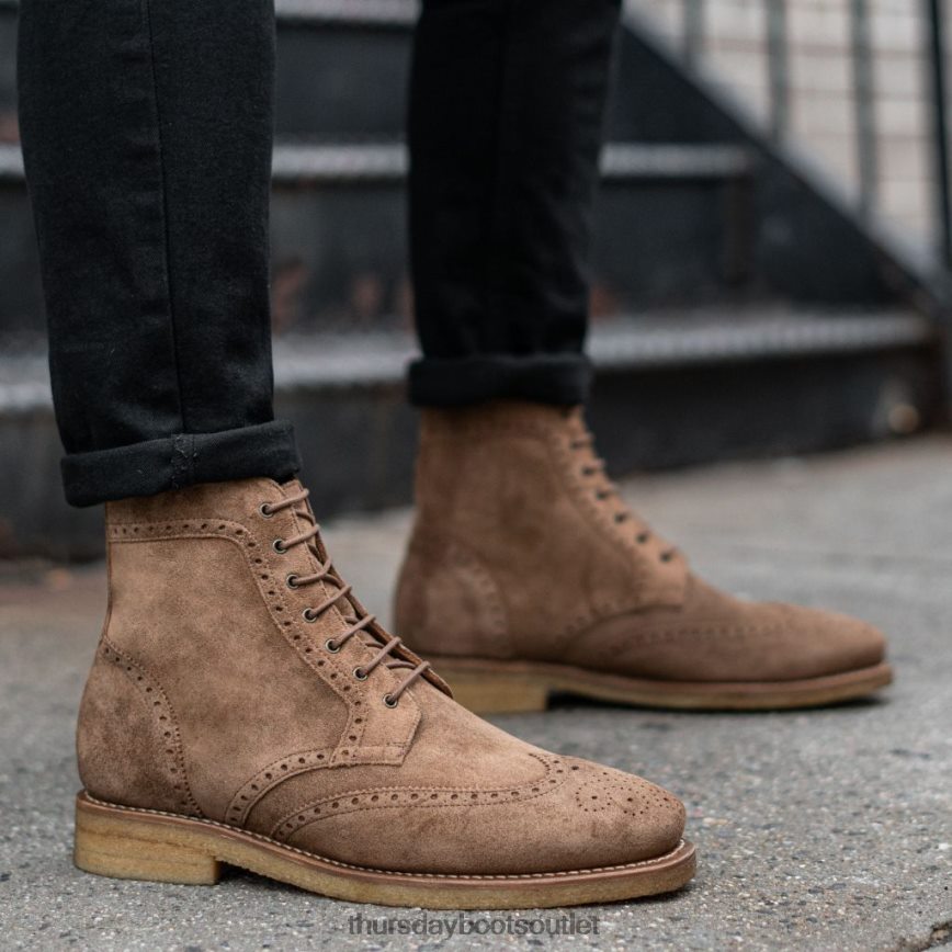 pl Thursday Boots mężczyźni końcówka skrzydła karmelowy zamsz V64N6244 buty