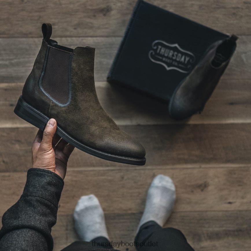 pl Thursday Boots mężczyźni książę ciemnooliwkowy zamsz V64N6275 buty
