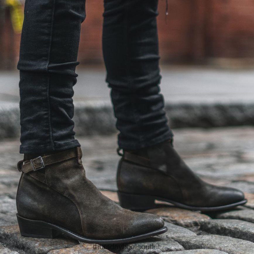 pl Thursday Boots mężczyźni łobuz ciemnooliwkowy zamsz V64N6288 buty