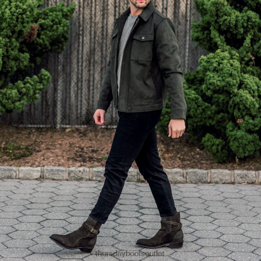 pl Thursday Boots mężczyźni łobuz ciemnooliwkowy zamsz V64N6288 buty