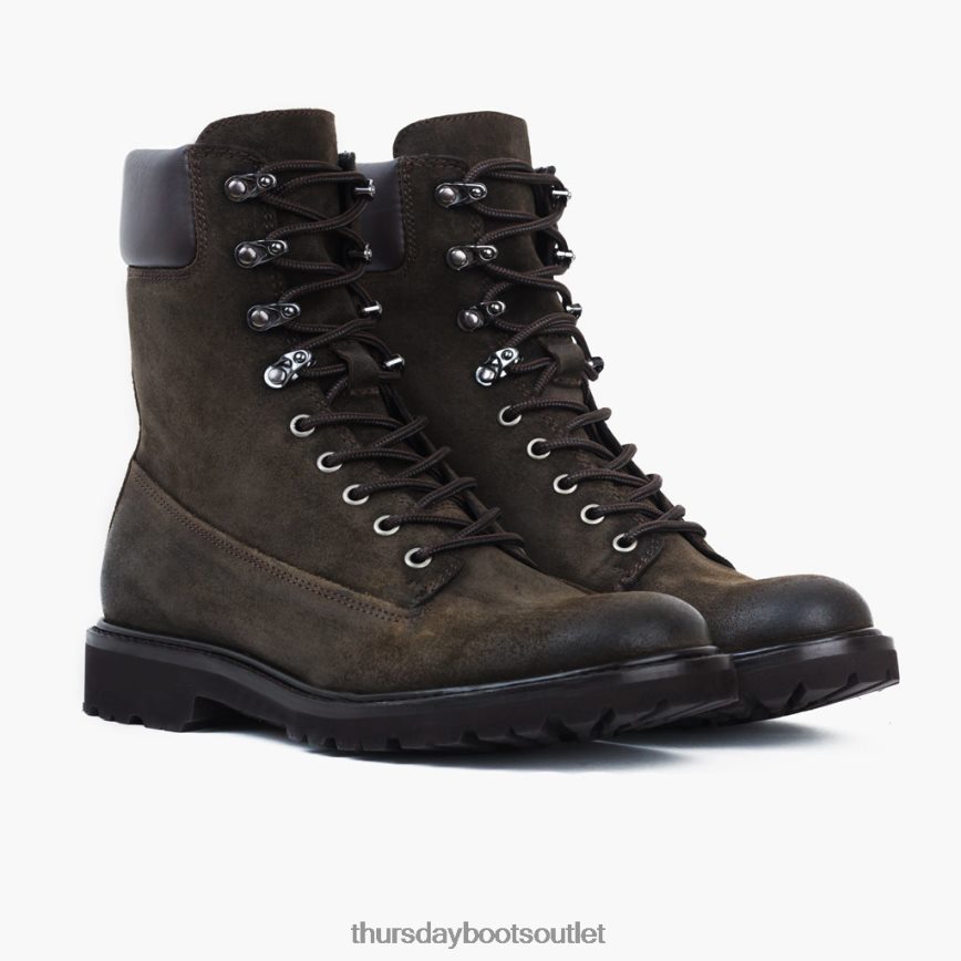 pl Thursday Boots mężczyźni poszukiwacz ciemnooliwkowy zamsz V64N6285 buty