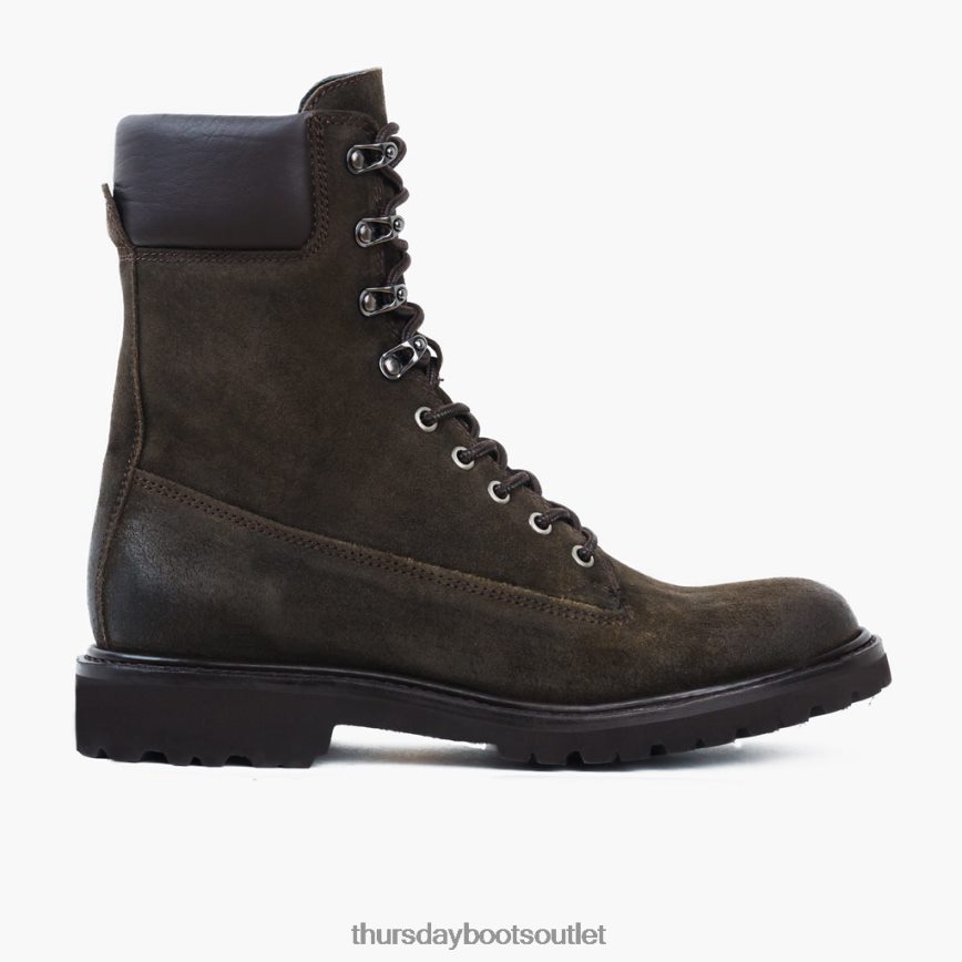 pl Thursday Boots mężczyźni poszukiwacz ciemnooliwkowy zamsz V64N6285 buty