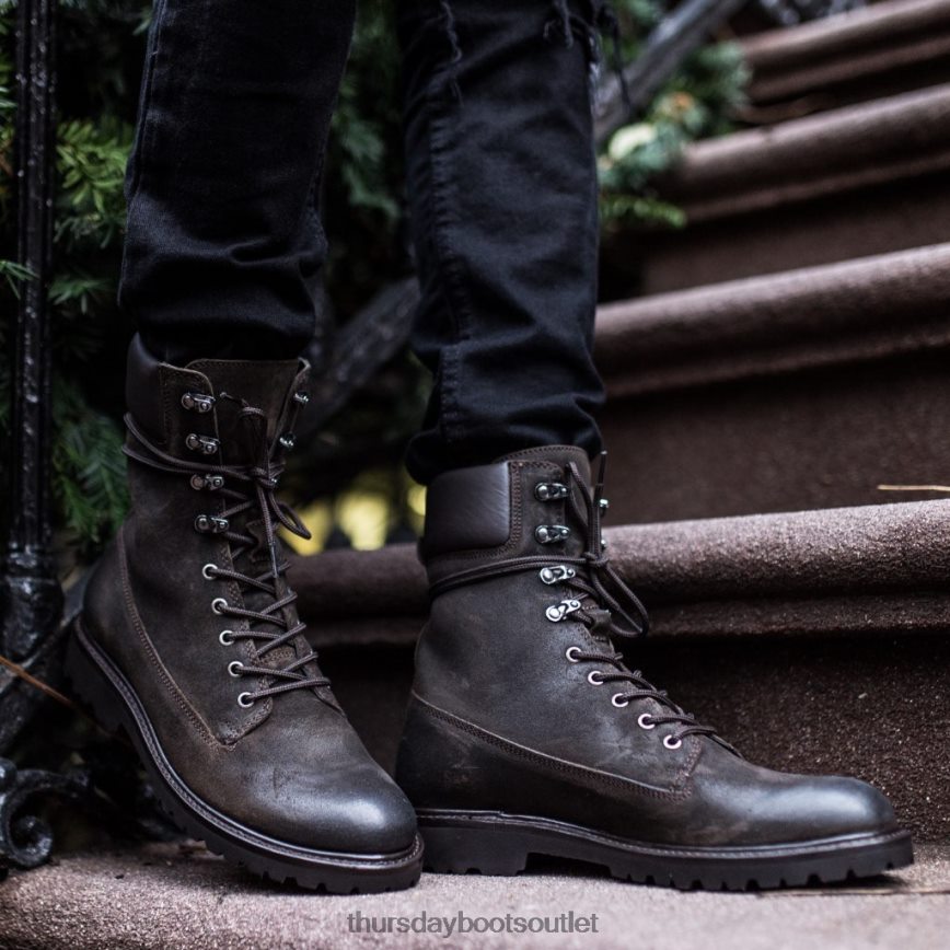pl Thursday Boots mężczyźni poszukiwacz ciemnooliwkowy zamsz V64N6285 buty