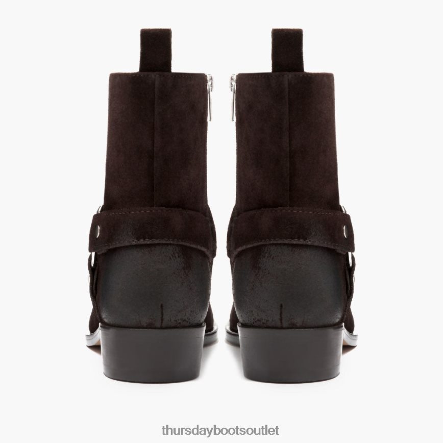 pl Thursday Boots mężczyźni uprząż ciemnobrązowy zamsz V64N6291 buty
