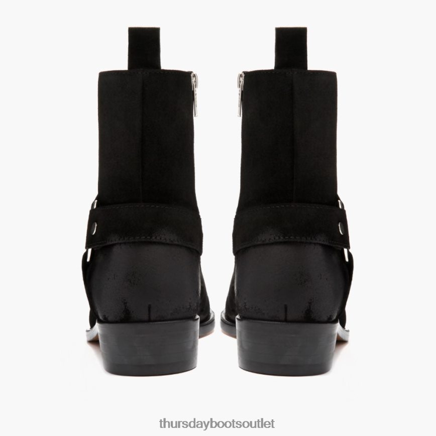 pl Thursday Boots mężczyźni uprząż czarny zamsz V64N6290 buty
