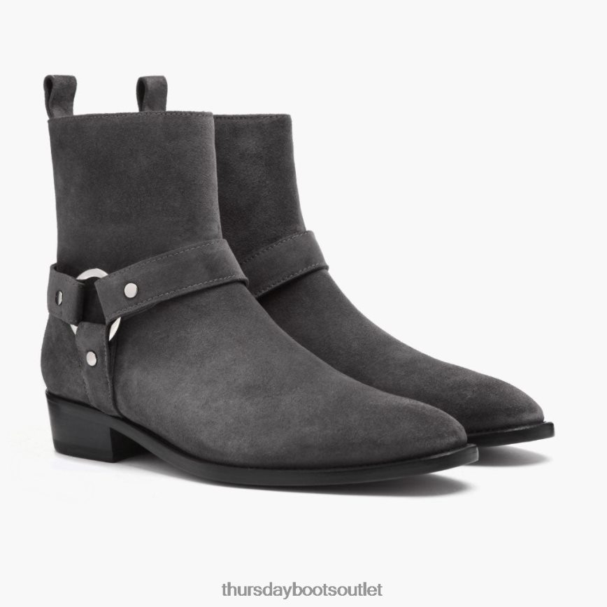 pl Thursday Boots mężczyźni uprząż szary zamsz V64N6292 buty