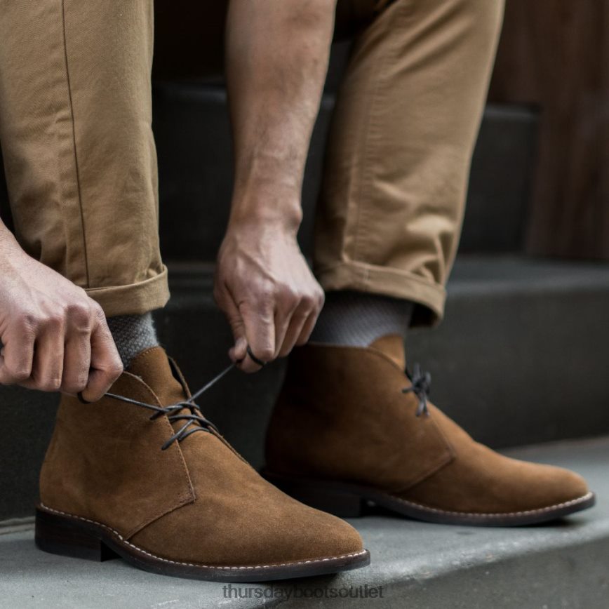 pl Thursday Boots mężczyźni zwiadowca koniakowy zamsz V64N6262 buty