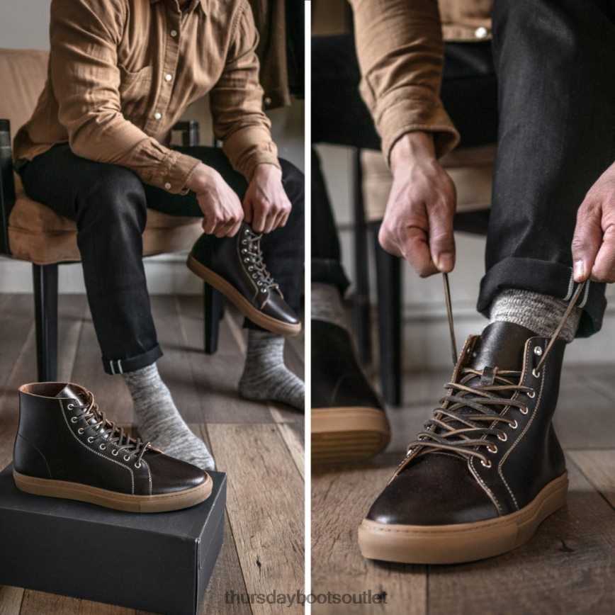 pl Thursday Boots mężczyźni premierowy wysoki top kakao V64N62140 buty