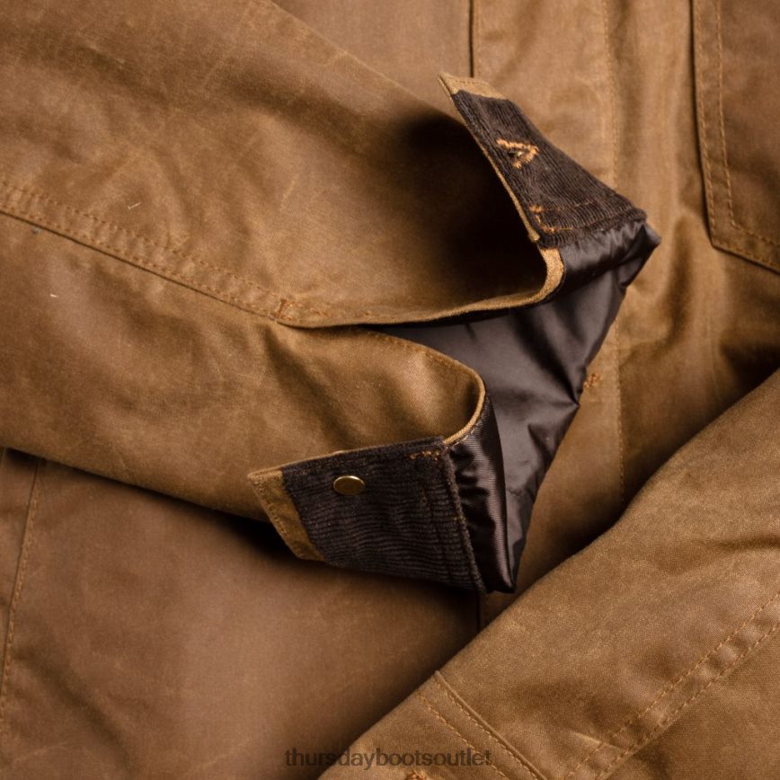 pl Thursday Boots mężczyźni kurtka polowa z woskowanego płótna khaki V64N62234 odzież